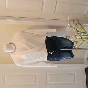 Free People Cream Bodysuit with Lace Thong Panty